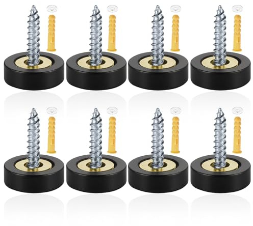 TIANLIN 8 Piezas Embellecedor Tornillo, 22 mm Tornillos de Espejo, Negro Clavos de Espejo con Tapones, Aleación de Zinc Clavos Decorativos para Espejo, para Espejos, Mamparas de Baño, Armarios