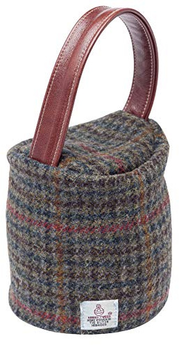 Classic Home Store Harris Tweed Doorstop Cover 100% Pure New Wool Door Stopper Outer Leather Handle (Dogtooth Check)
