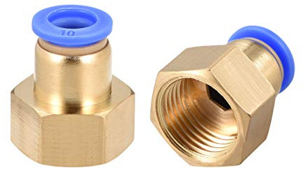 sourcing map Push to Connect Tube Fitting Adapter 10mm Tube OD x G1/2 Female Straight Pneumatic Connecter Connect Pipe Fitting 2pcs