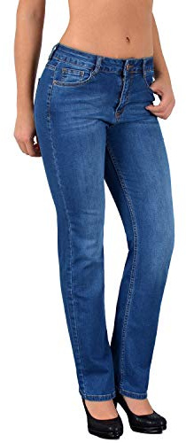 ESRA Jean Femme Jeans Droit Pantalon en Jeans Straight Fit Jean de Grandes Tailles G500