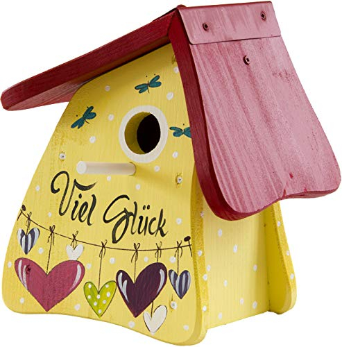 Vogelvilla Nistmini VIEL GLÜCK, hellgelb