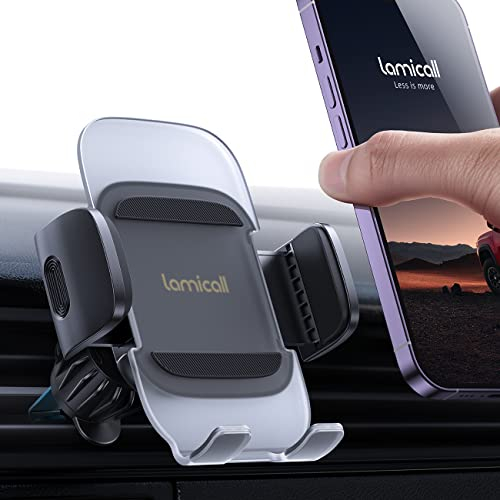 Lamicall Handyhalterung Auto, Handyhalter Auto Lüftung - [2025 Acryl Design] Universale KFZ Handyhalterung, 360 Grad Vent Autohalterung für iPhone 17/16/15/14/13 Pro Max, Samsung 4-7 Zoll Smartphone