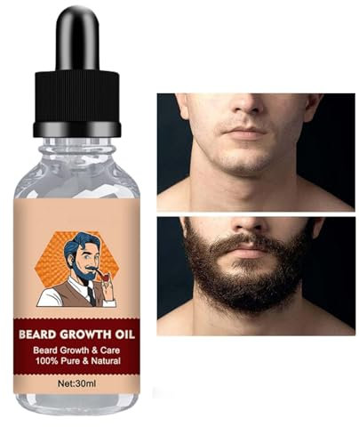 Aceite para el crecimiento de la barba - Crecimiento del cabello del bigote y aceite natural para la barba,Aceite para barba para hombres, humectante para barba, 30 ml Haga crecer una barba más