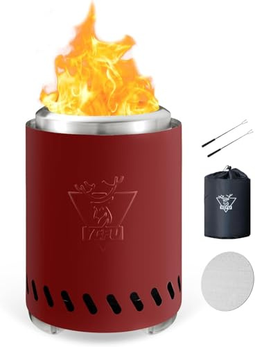 Generic Smokeless Fire Pit, Table Top Portable Fire Pit Fueled by Pellets or Wood, Safe Burning Table Top Firepit, with Travel Bag, 2 Mini Sticks, Fireproof Mat 25×18CM