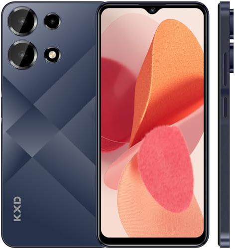 EL KXD A10 Smartphone Ohne Vertrag 6.6” HD+ 8GB+128GB Speicher/256GB Erweiterbar,13MP+8MP Kamera Octa-Core, Android 13 Handy Günstig 4500mAh 4G Dual Simlockfreie Handys, Face ID+ Fingerabdruck-Blau