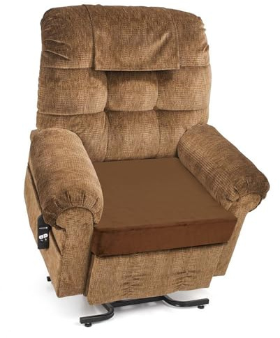 SINOSSO Velvet Large Chair Cushion for Elderly 20 x 20 x 3, High Density Foam Seat Cushion for Recliner Couch Armchair, Thickened Chair Pad, Brown