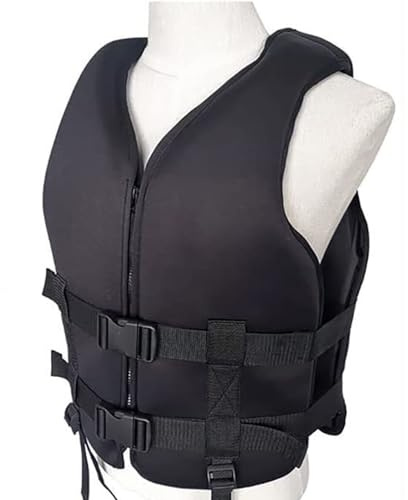 Giubbotto da Nuoto Regolabile per Adulti, Giubbotto da Nuoto per Sport Acquatici Carico Massimo 0,68 kg per Pesca, Vela, Surf, Canottaggio, Kayak per Sport Acquatici(Black B,L)