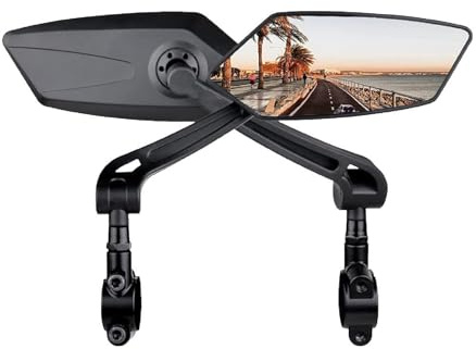 Bicycle Large Rearview Mirror, 360° Adjustable Safety Rear View Mirror for Bicycle Handlebar, Universal Fit Bicycles Accessories, Right And Left Side