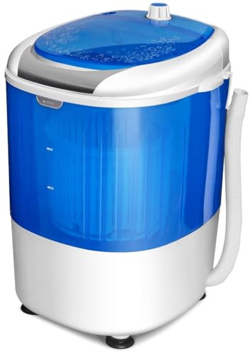 COSTWAY Mini-tvättmaskin 170W, rese-tvättmaskin med torkcentrifug, campingtvättmaskin 2,5kg kapacitet, liten tvättmaskin djuprengöring för underkläder, babykläder