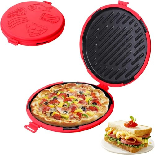Microwave Toastie Sandwich Maker, Round Microwave Toastie Maker with Removable Nonstick Plates Silicone Cookware Heatwave Technology Sandwich Toaster Wireless Breakfast Sandwich Maker