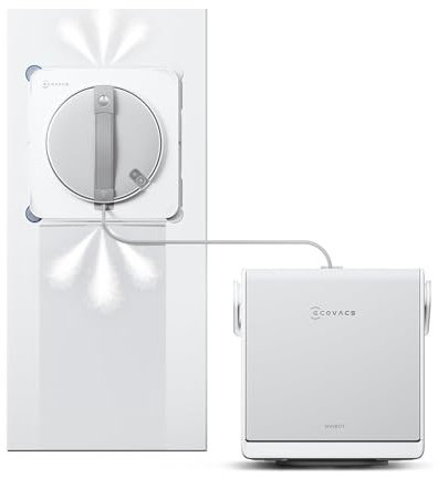 ECOVACS WINBOT W2S OMNI Robotic Window Cleaner with TruEdge Scrubber & Smart Station, WIN-SLAM 4.0, App Control, Cordless, 12-Stage Safety, for Large Windows