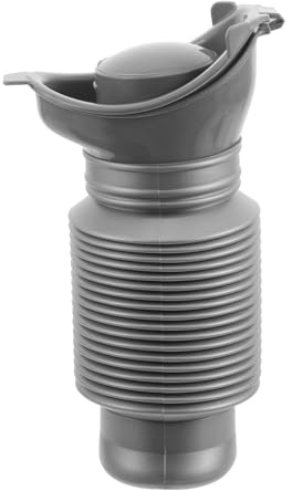 MUCKLILY Urinoir Portable Télescopique en Polypropylène Gris Bouteille d'Urine Compacte et Légère 1Pc Urinoir d'Urgence Unisexe pour Camping Randonnée et Voyages en Voiture
