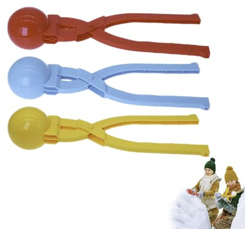 Snowball Maker, 3 Pieces Snow Ball Clips, Snow Ball Maker Mold, Large SnowBalls Makers Tool For Kids, Portable Snowball Scoop, Preventing Frostbite On Hands, For Boys And Girls Winter(Random Color)