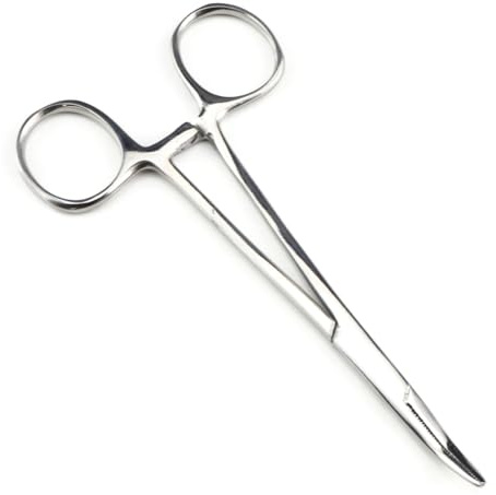 EOYVAIL Soins des oreilles pour chiens,Pince à épiler incurvée de 12,5 cm pour animaux de compagnie, pince à épiler en acier inoxydable pour poils d'oreilles d'animaux de compagnie