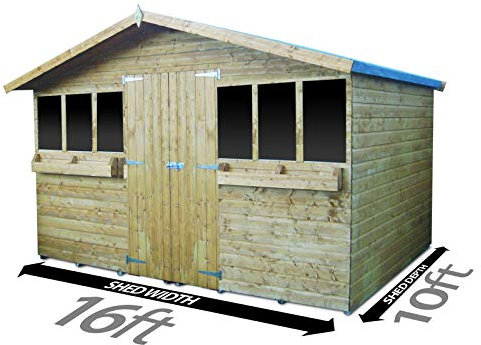 Total Sheds 16ft (4.8m) x 10ft (3.0m) Garden Shed Summer Shed Timber Shed