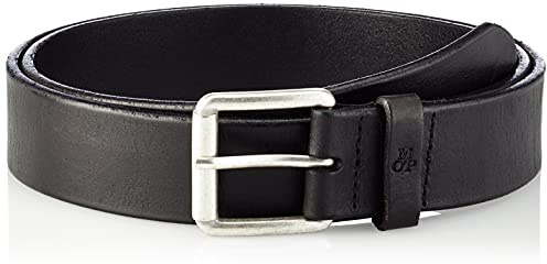 Marc O'Polo Herren Gürtel aus Leder mit Metall-Schnalle, Schwarz (Black), 110