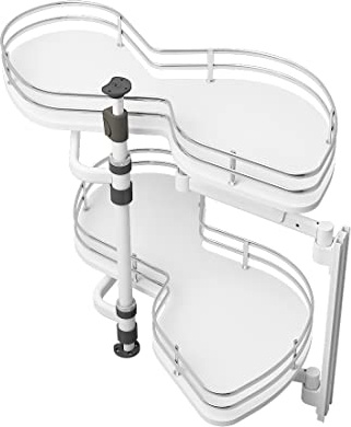 VADANIA Kitchen Cabinet Blind Corner Pullout Organizer for 800mm Cabinet, 2 Tiers Swing Tray, Soft Close, Right Handed Open