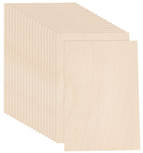 PH PandaHall Pannelli In Compensato, 20 pz 2mm Tiglio Scheda Vuota 10x15 cm Rettangolo Incompiuto Lenzuola di Legno Naturale per Pirografia CNC Taglio Laser Modellazione Architettonica