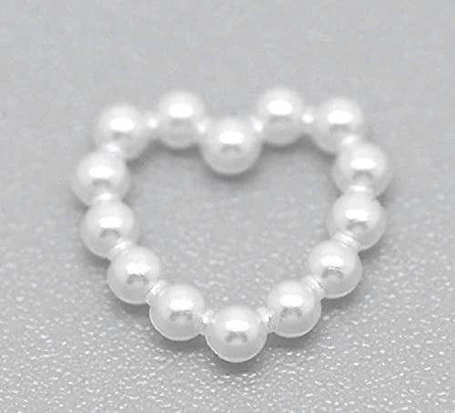 100 Pearl Heart Wedding Party Table Confetti Scatter Decorations Card Making (white)