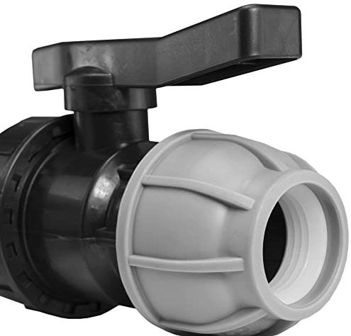 MDPE Water Supply Pipe Compression Flow valves-Male/Female bsp Thread (20mm Compression - 1/2 bsp Female) Removable Handle for Safety-Ideal for Irrigation Systems