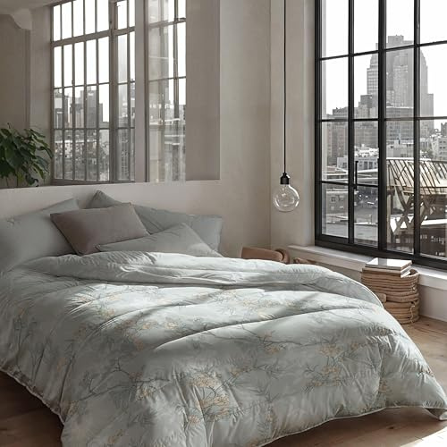Zelesta Royalbed Couette 4 Saisons 140x200cm - Sans Housse, Hiver et Été Chaude, Lavable, Hypoallergénique - Linge de Lit (Aqua Forest)
