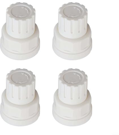 Allthingstore Collettore per riscaldamento a pavimento, 4 pezzi, accessori per interruttore a volantino, maniglia bianca filettata in plastica bianca per valvola termostatica automatica del radiatore