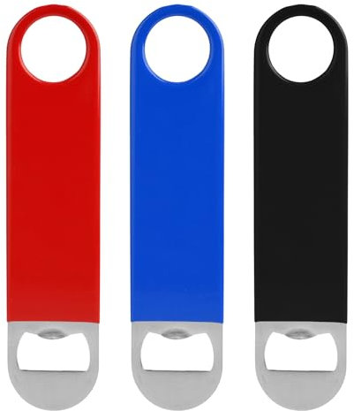 Set di 3 Apribottiglie da 3 Pezzi in Acciaio Inox 17,8cm Apribottiglie Ergonomico con Rivestimento in Gomma, Resistente e Facile da Usare per Feste e Bar