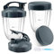 WZYTEU Juego de 2 vasos para exprimidor Nutribullet de 600 W, 900 W, con 4 tapas de vaso y 1 cepillo de limpieza de tazas (transparente)
