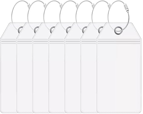 7 PCS Etiquetas para Equipaje Cruceros, Identificadores de Maletas de PVC Transparentes e Impermeables, Tamaño 19 x 9 cm, Ideal para Cruceros, Maletas, Bolsos y Mochilas