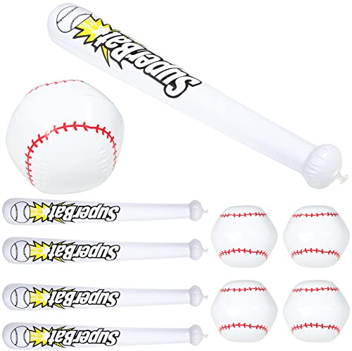 Milisten Juego de Juguetes Inflables de Béisbol Bate y Pelota de PVC Seguro y Resistente para Fiestas y Celebraciones al Aire Libre Diseño Colorido y Llamativo