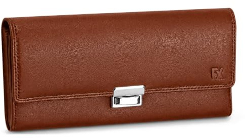 FOMAX Waiter Wallet Made of High-Quality Nappa Genuine Leather Large Gastro | Waiter's Wallet Leather Taxi Wallet RFID Protection Professional Catering Kelner Wallet Men Women Brown