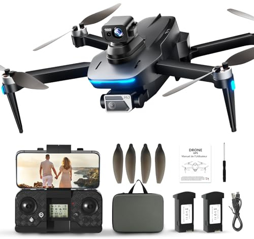 HYTOBP S162 GPS Drone with 4K Camera for Adults & Beginners, Foldable Brushless Motor, 90° Adjustable Lens, Auto Return & Follow, Gesture Control,5G WiFi,Long Range(Black)
