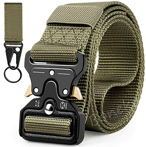 Taktischer Gürtel, Herren Schwerlast Militär Nylon Web Gürtel, Schnellverschluss Metall schnalle Bund mit Taktischen Molle Schlue sselhaken