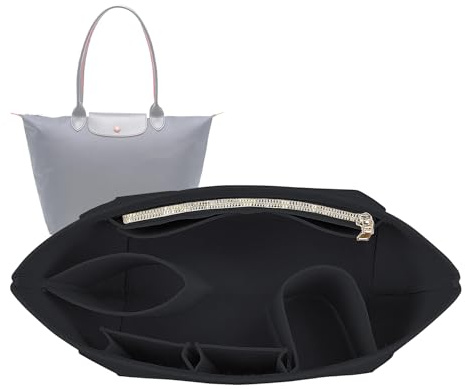 Lckaey Organizador de bolso para Longchamp le pliage, organizador de fieltro grande 1028 negro, M/12.8 x 4.9 x 7.8 pulgadas