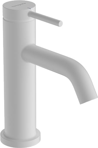 hansgrohe Tecturis S - Tvättställsblandare för kallvatten utan bottenventil, Kallvattenkran med utloppshöjd 80 mm, Badrumskran vattenbesparande (EcoSmart+), matt vit, 73313700