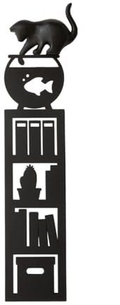 Balvi Buchzeichen Fishing Cat Schwarz Farbe Inspiriert von einer neugierigen und verspielten Katze Pl