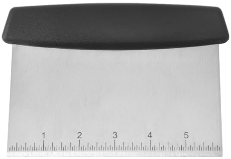 BZKSER Raschietto per Pasta - 1 PCS Raschietto per Pasta in Acciaio Inossidabile,spatola da Panettiere, tagliapasta, spatola per Pasta, spatola con Manico Nero,taglierina per Lavorazione della Pasta