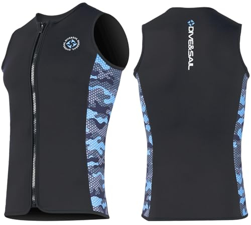 Wetsuit Top Men Wetsuit Vest 3mm Neoprene Front Zip Sleeveless Wet Suit Tops Jacket Diving Vest Swimming Canoeing Surfing XL Size