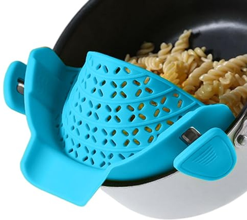 Colador de pasta – Colador de pasta elegante, colador de pasta ligero | Colador de clip ajustable para cacerolas, escurridor práctico, colador de cocina resistente al calor para pasta espagueti,