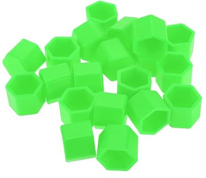 Partuto 20 stycken Hjulmutter bult fälgar däckmutter skruvar dammskydd skydd mutter skydd silikon lysande grön 2,2 x 19 x 20,2 mm