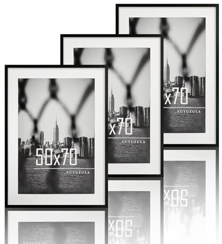VUVUZELA Cadre Photo 50 x 70 cm Noir Ensemble de 3 Cadres Photo avec Fixation Cadre Affiche