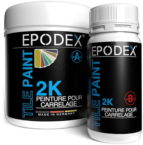 EPODEX 2K KAKELFÄRG – Färg för kakel och klinker i kök och badrum – För golv och väggar – Vit, grå, beige m.fl. – 1,8kg räcker till 7m² (2 lager)