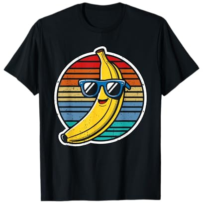 Retro Funny Banana con occhiali da sole per uomini, donne, bambini e ragazzi Maglietta
