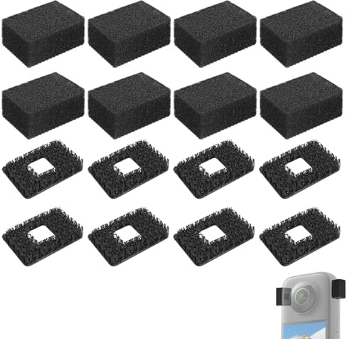 SUNMON Manicotti Antivento per Microfono per Insta360 X3/X4 Parabrezza Accessorio, in Schiuma per Antivento Anti Rumore Protezione Compatibile con Insta360 X3 X4 Fotocamera (8 Pezzi)