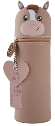 Lulubug Silikon Federmäppchen - Pferd Nelly | Federtasche aus weichem Silikon für Stifte | Federmappe und Stiftehalter | Mäppchen Tiere, Schlampermäppchen