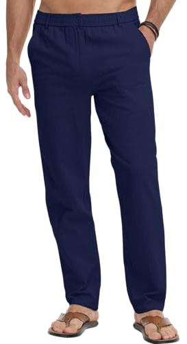 LVCBL Pantalon Homme Été - Léger & Confortable - Pantalon Loisirs/Plage