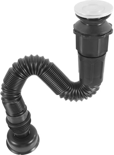 BESTYASH Stainless Steel Sink Drain with Quick-Connect Flexible Basin Hose for Bathroom and Kitchen Odor-Resistant Washbasin Accessory Double Drain for Sink Bowls