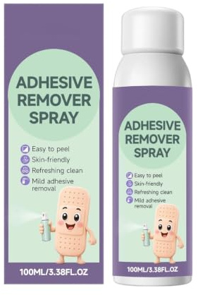 Spray per la rimozione di adesivi, Spray per la rimozione della colla per cutanee, Detergente per la pulizia senza punture, per viaggi quotidiani a casa sensibili e asciutti, lenisce la pelle