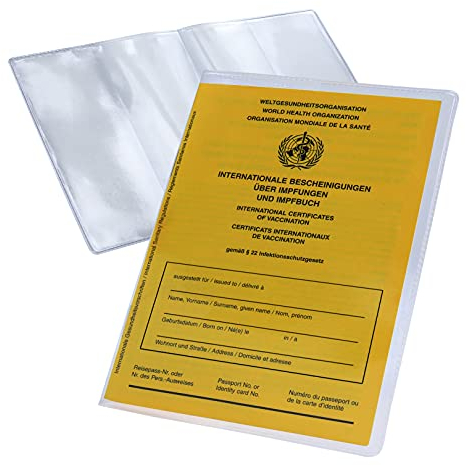 1x Reisepasshülle Schutzhülle alter Reisepass bis 2017 Impfpass Hülle Etui 200mm x 137mm faltbar für neuen Impfpass Schutzhülle Impfausweis ab 2015 Ausweishülle Impfbuch (1 Stück Transparent)