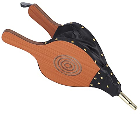 Septpenta Kaminbalg, Luftgebläse Aus Holz mit Hängendem Gurt, Sicherheit Der Nutzung, Langlebig und Elegant, 43 x 19 cm Blasebalg für Kamin, Grill, Outdoor Camping, Holzofen